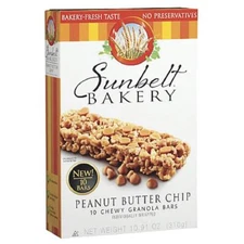 Sunbelt Bakery Peanut Butter Chip Chewy Granola Bars, 50-1.1 OZ Bars (5 Boxes)
