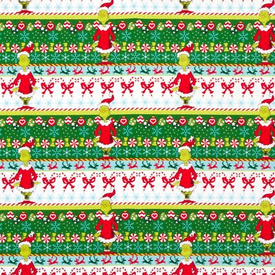 BTY Holiday Seuss How The Grinch Stole Christmas Merry Grinchmas Fabric ADE-7333