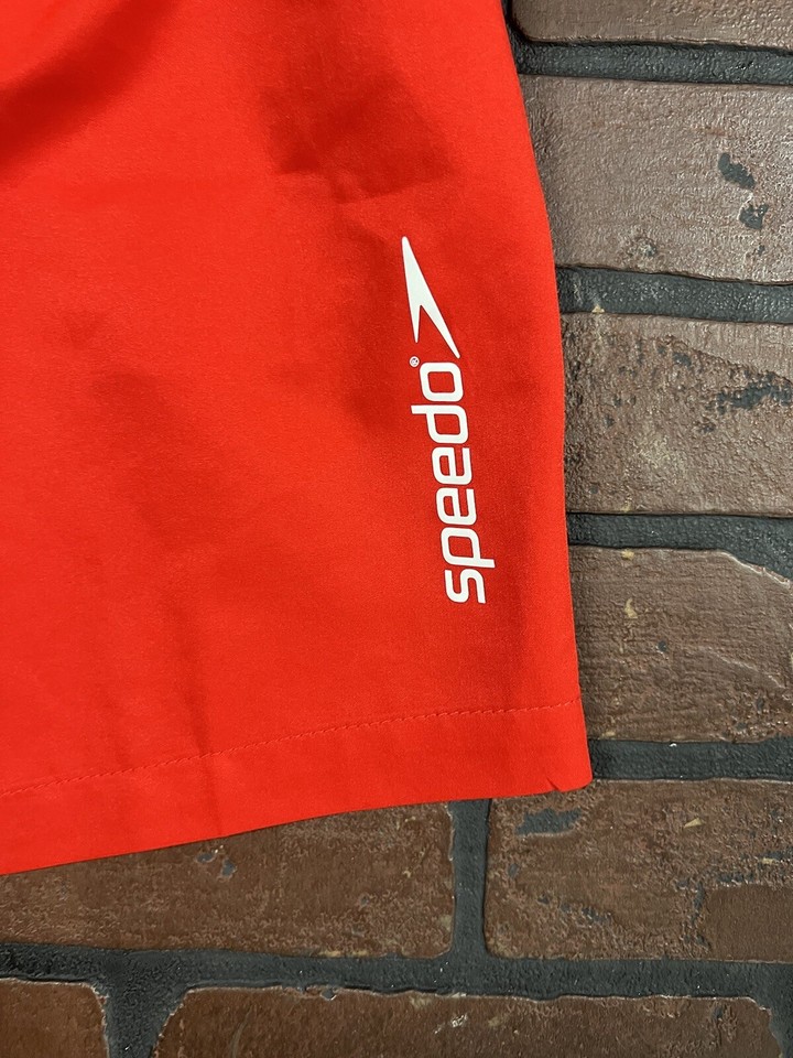 Speedo Swim Trunks Shorts Swimsuit Mens Small Color Block Red White