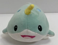Fiesta Lil Huggy Lyssa 7" Plush Narwhal Aqua Green Foam Soft Stuffed Sea Animal