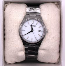 SEIKO Selection SBPX143 Silver Solar 3 Hands Calendar Men's Watch V157 10Bar