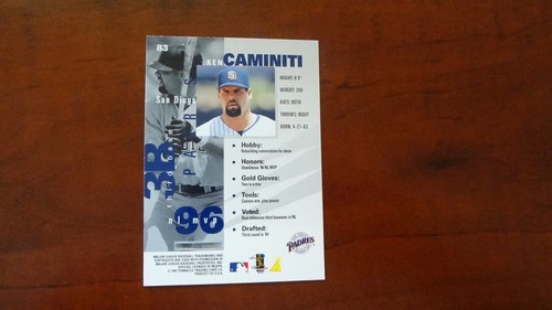1997 INSIDE PINNACLE # 83 KEN CAMINITI BASEBALL CARD - Picture 2 of 2