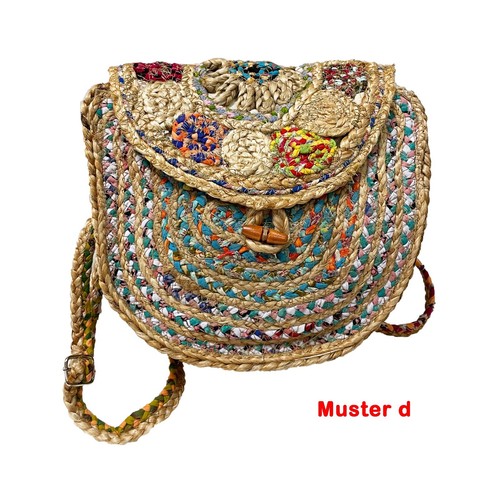 Pequeño bolso de paja bolso de hombro unisex verano ratán bolso de mano móvil - Imagen 12 de 34