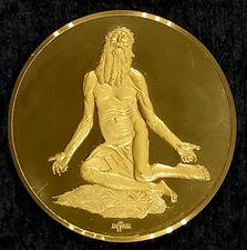 JOB / Painter Leon Bonnat / Rare medal gold-plated 24K