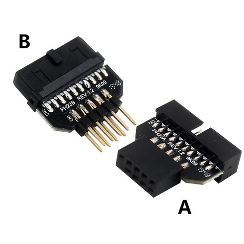 USB2.0 9-Pin To USB3.0 19-pin Adapter For Motherboard Panel Plug Connector - Picture 4 of 14