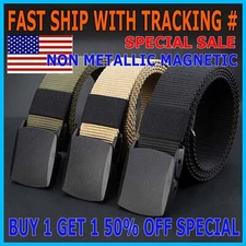 Men's Plastic Cam Buckle Nylon Canvas Tactical Waistband Webbing Military Belt