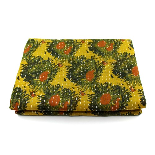 Vintage Quilt Indische Bio Baumwolle Tagesdecke Wohndeko Decke Überwurf d - Bild 2 von 5