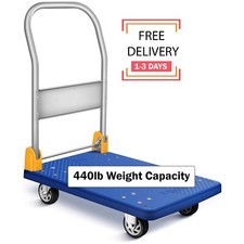 Carrito De Acero Carga Plegable Con Ruedas Plataforma 440lb Para Trabajar NEW US
