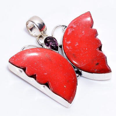 Red Turquoise Amethyst Fashion Jewelry 925 Sterling Silver Pendant