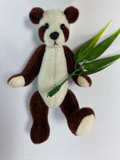 World of Miniature Bears By Theresa Yang 872-BR 4" Plush Panda Bear Brown