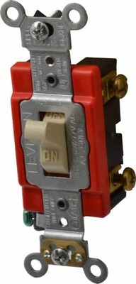 Leviton 1 Pole, 120 to 277 VAC, 20 Amp, Industrial Grade, Toggle, Wall and Di...