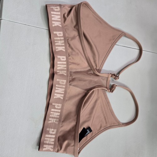 Victoria Secret PINK Women Sports Bra Large Beige Lightly Lined Ultimate - Picture 6 of 7