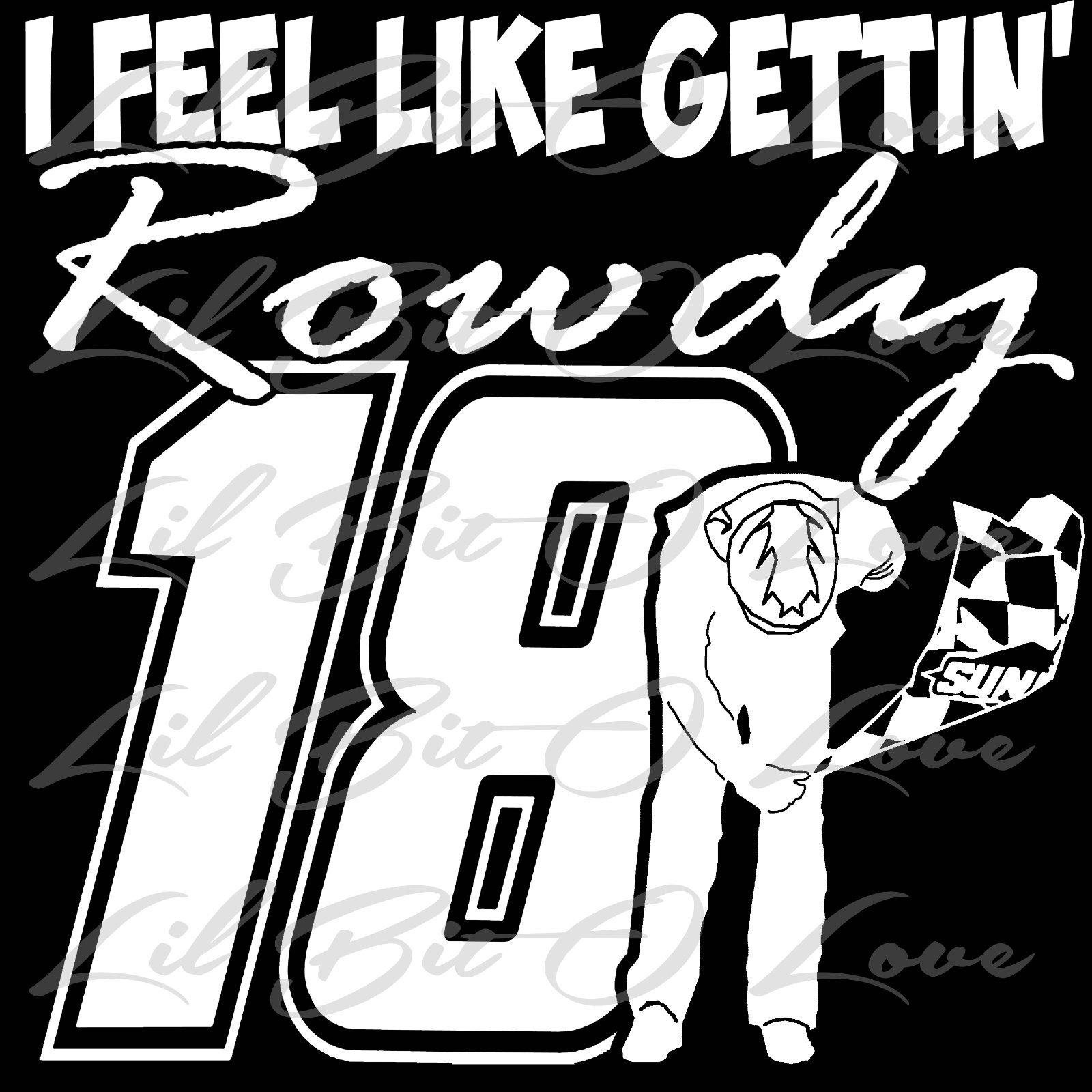 Rowdy Window Sticker I Feel Like Gettin Rowdy Vinyl Decal Driver Bowing with Flag Racing 18 ...