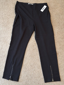 NEW with tags DKNY XL Black Leggings With Zipper closure at ankle Soft Yoga Pant