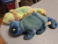 Vintage TY Beanie Babies Iggy Iguana  Rainbow Chameleon