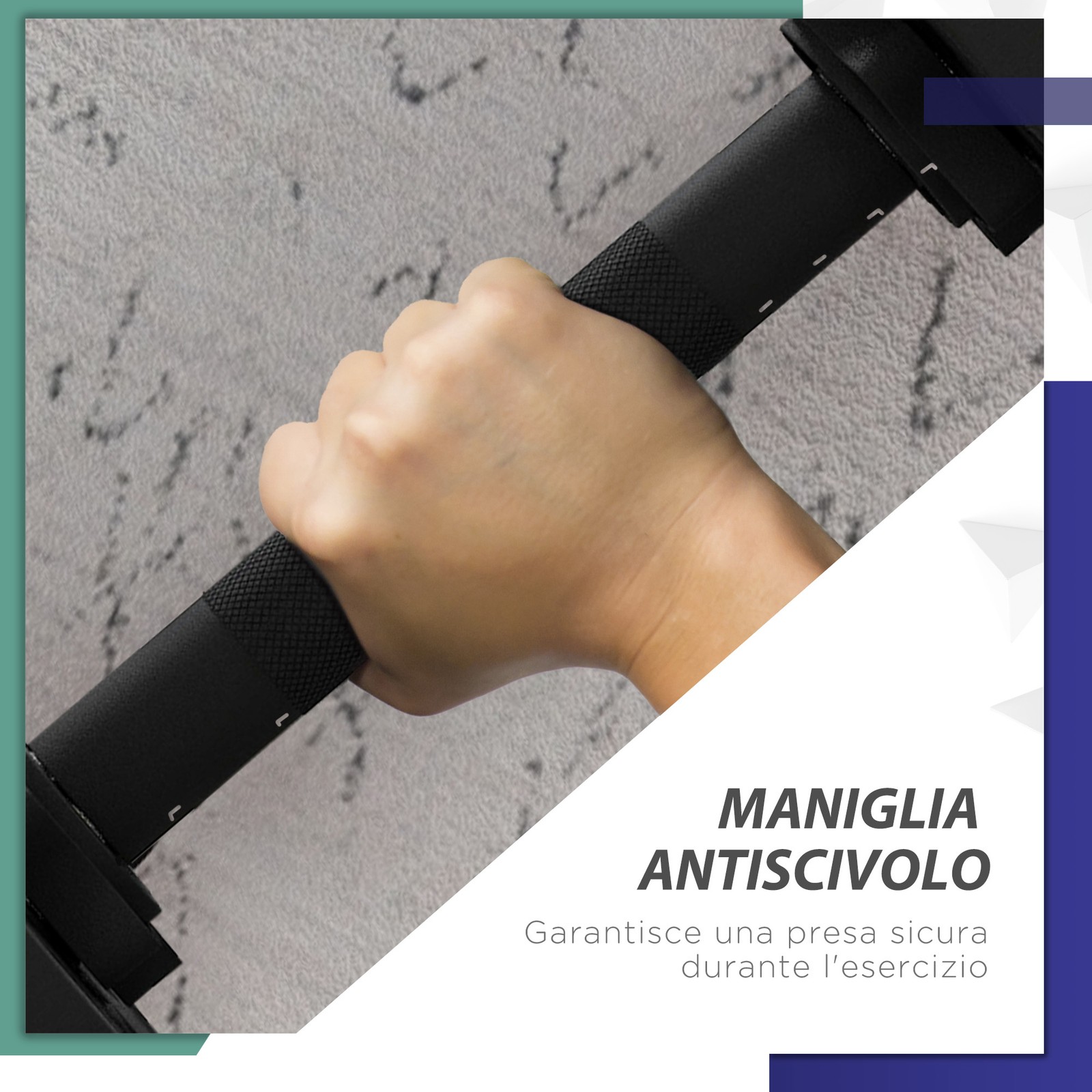 Set 2 in 1: Manubri Convertibili in Bilanciere 20 kg foto 5