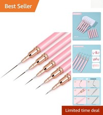 5-Piece Metallic Nail Art Brush Set - Liner Brushes for Stunning Designs