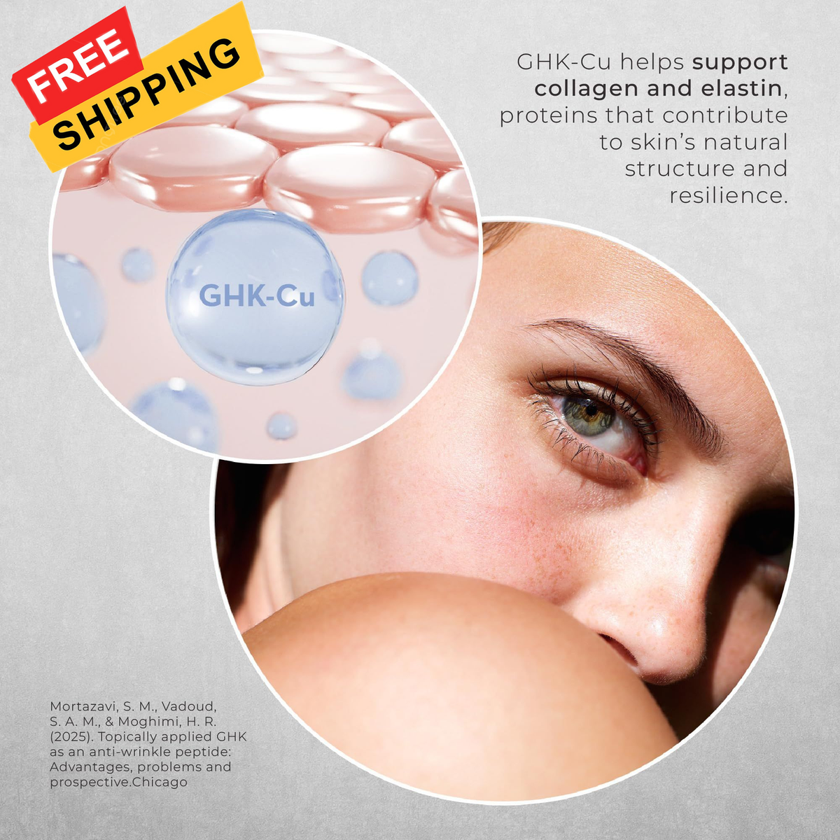 ghk-cu collagen support GHK Cu Peptide Serum 30 ml, Copper Peptide Serum with Hyaluronic Acid for  Tightening, Collagen Boosting main image 0
