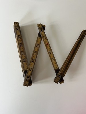 Vintage Master Rule 36'' Wood Carpenters Folding Ruler USA NY 66-F