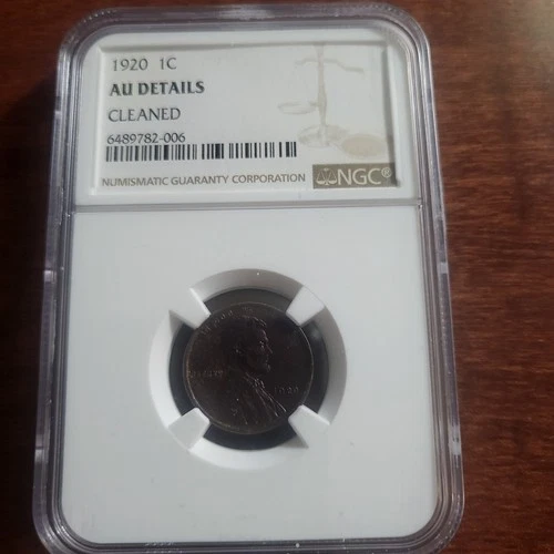 1920 P 1C wheat cent AU details NGC