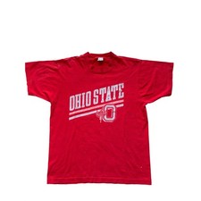 Vintage Champion Ohio State Buckeyes T-Shirt XL Red Single Stitch 80s USA Made