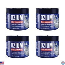 Ozium 4.5 oz Gel 4 Pack - Powerful Odor Eliminator with New Car Scent for Cars