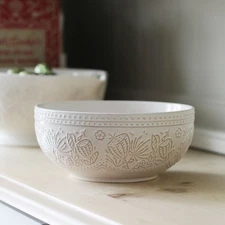 Vintage 8" Harvest Overandback Stoneware Mixing Bowl