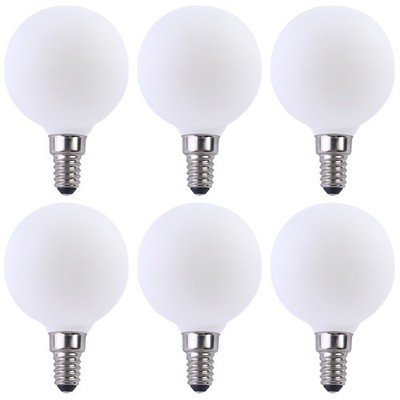 6 x LED Filament Leuchtmittel G60 Globe 2W = 20W E14 opal 170lm warmweiß 2700K