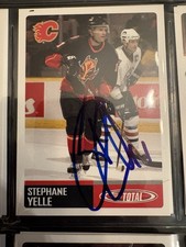 Signed 2002/03 Stephane Yelle Flames Topps Total Auto Card Wow!