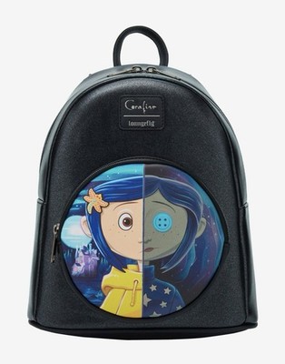 Loungefly Coraline Split Face Iridescent Mini Backpack New
