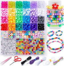 1200PCS Bracelet Making Kit, 24 Colors Pony Rainbow Kandi Beads, Bracelet Kit