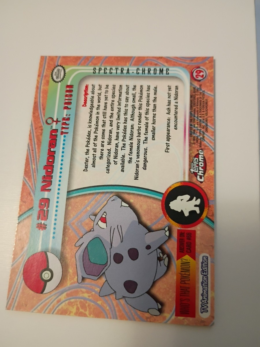 2000 Topps Chrome POKEMON SPECTRA REFRACTOR SP #29 NIDORAN NM | eBay