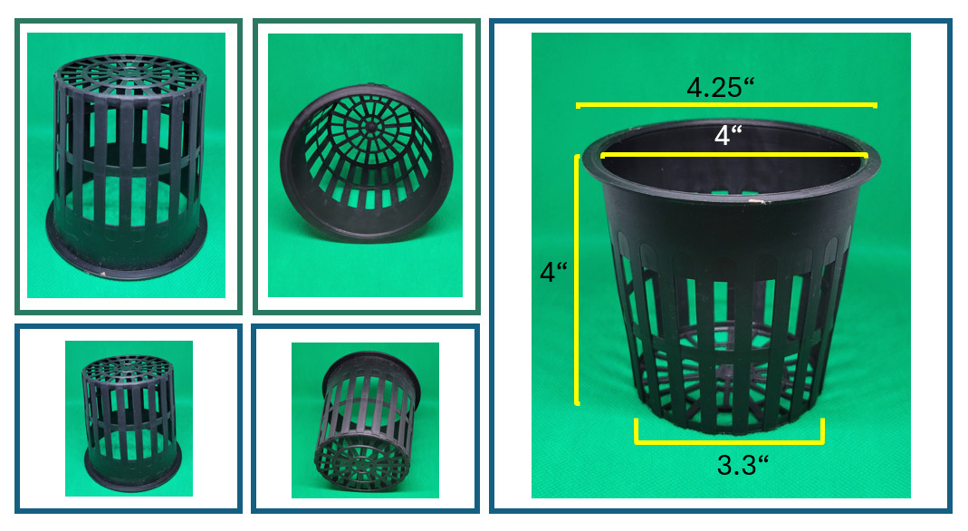 4-Inch Hydroponics Net Pots – Heavy Duty Mesh Cups for DWC, Aquaponics