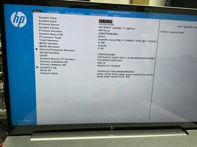 HP ENVY 17-CG0xx Intel Core i7-1065G7 Gaming LAPTOP Mainboard Ersatz