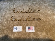 1957 1958 Cadillac Gold Fender Script Emblems 57 58 Free Shipping