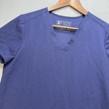FIGS Scrub Top Technical Collection V-Neck Regular XS Navy Blue 3-Pocket Uniform