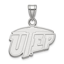 10k White Gold LogoArt University of Texas at El Paso Small Pendant
