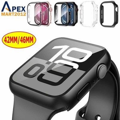 For Apple Watch Series 10 11 42/46mm Case Cover Tempered Glass Screen Protector