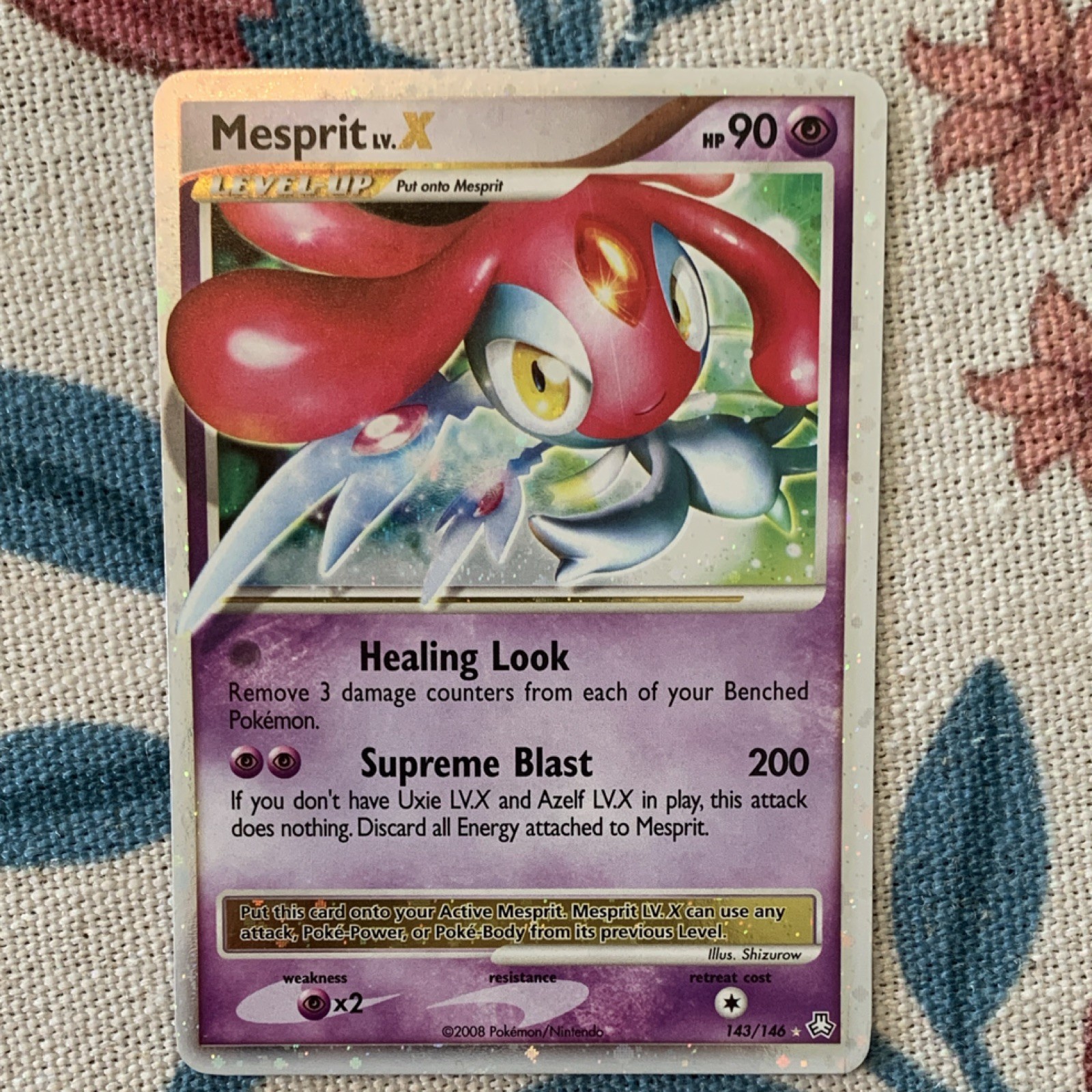 Pokemon Mesprit LV.X 143/146 Legends Awakened Holo Ultra Rare LP 