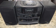 Vintage Optimus FM/AM CD Double Cassette Boombox Radio Detachable Speakers