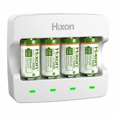 4 Pack Hixon 3V RCR123A 123A Lithium Ion Rechargeable Batteries 900mAh & Charger