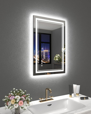 24x36 Inch LED Bathroom Mirror - Wall-Mounted, Anti-Fog, Brightness Adjustable