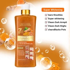 Exfoliating Body Wash with Turmeric - Moisturizing Shower Gel for Smooth Skin
