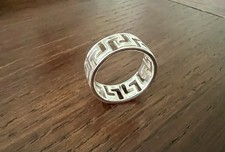 Greek Key Ring Sterling Silver sizes 5 - 8.5