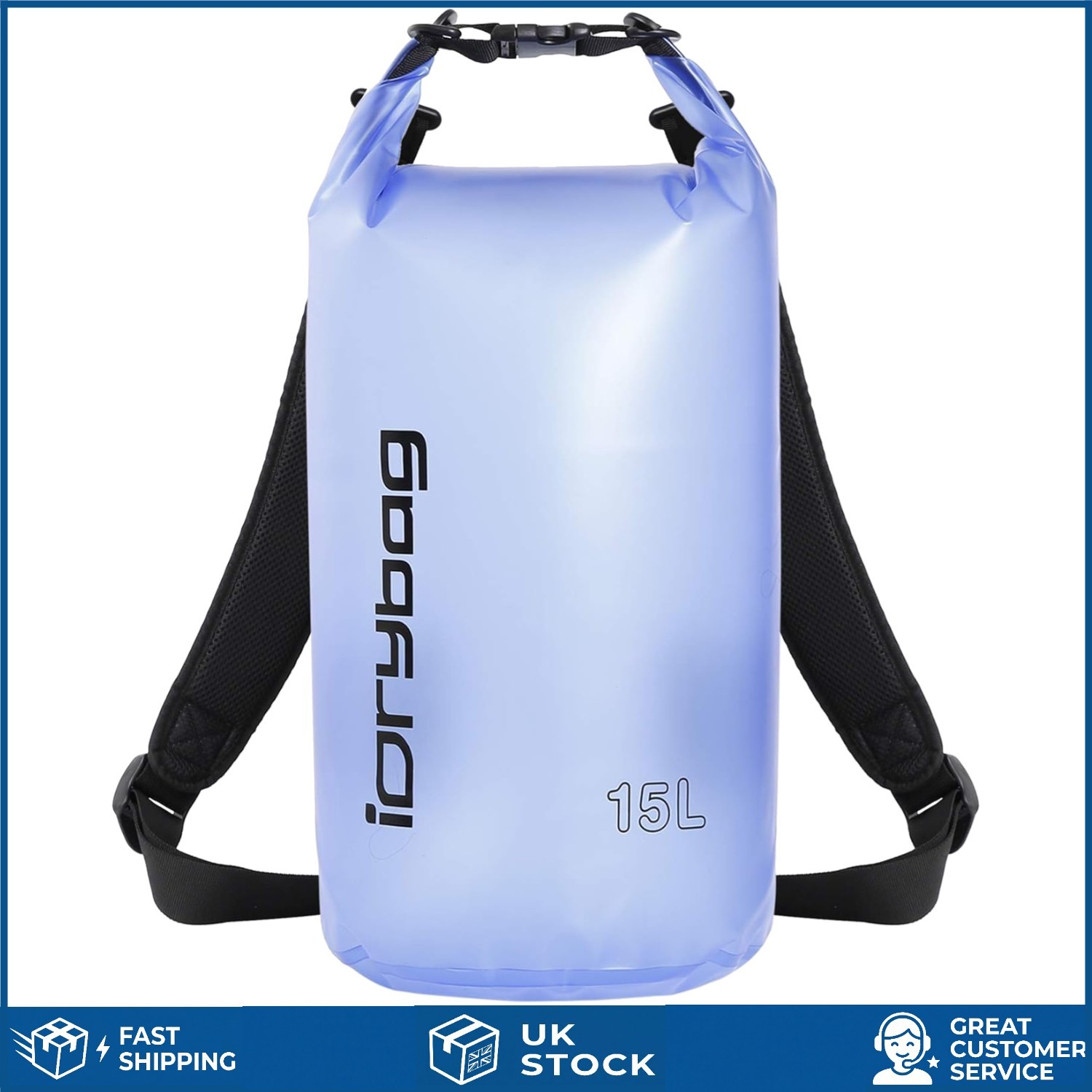 Durable Transparent Waterproof Dry Bag for Kayaking and Camping 2L 5L 10L