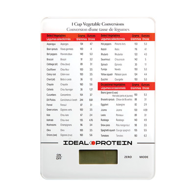 0ne Ideal Protein Digital Food Scale w/ Built-In 1-Cup Conversion Chart