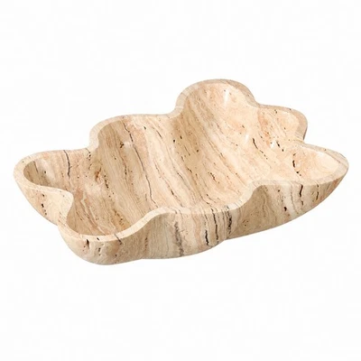 Marble Fruit Tray Organic Marble Bowl Polished for Tabletop Display - Bild 1 von 4