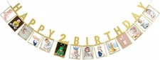 Labakita Happy 2Nd Birthday Photo Banner, Baby Boy or Girl'S 2Nd Birthday Party 