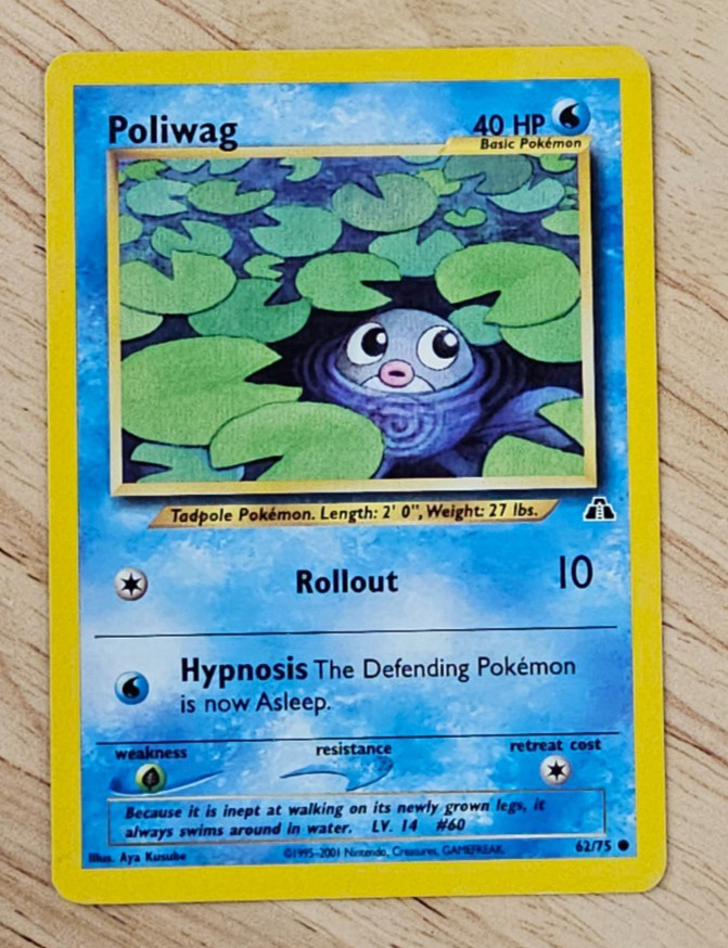 Poliwag 62/75 Pokemon Neo Discovery 2001 WOTC