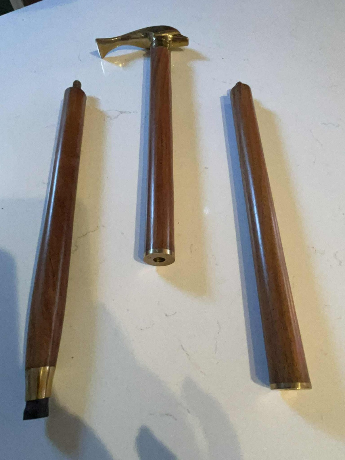 Solid Brass Dolphin Head Walking Stick-Solid Rose… - image 3